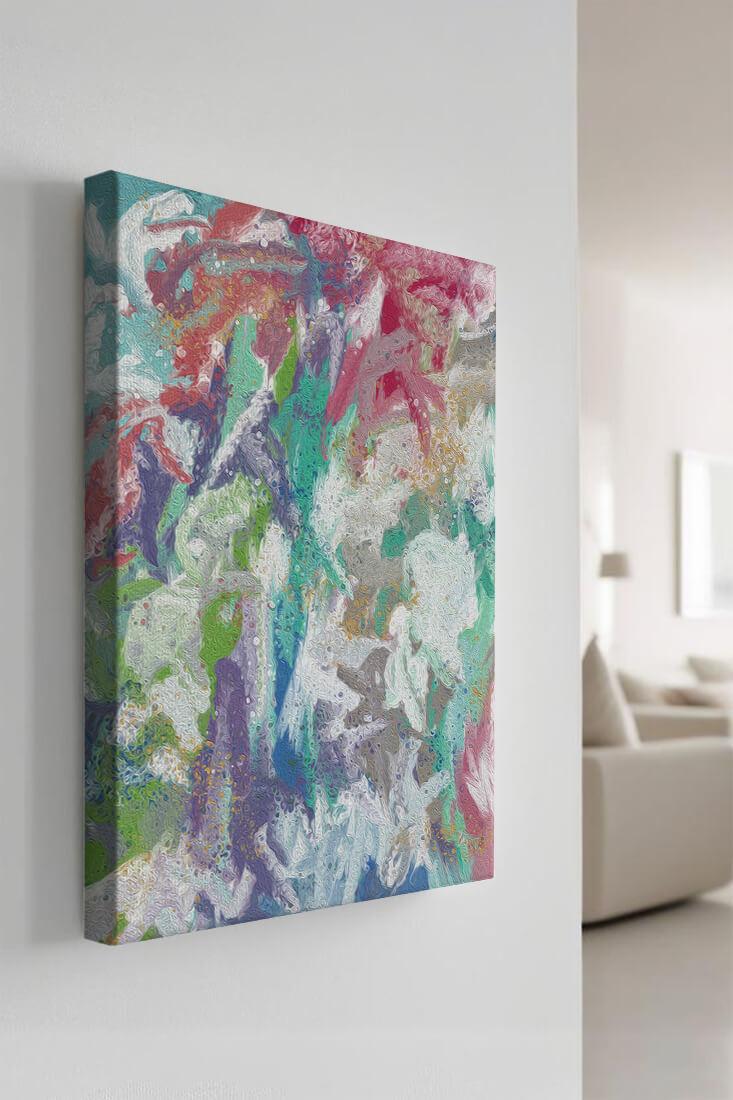 Abstract Colorful Flowing Waves with Textured Patterns