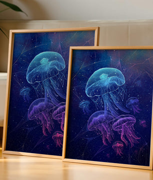 Jellyfish Illuminated in Magical Ocean Scene