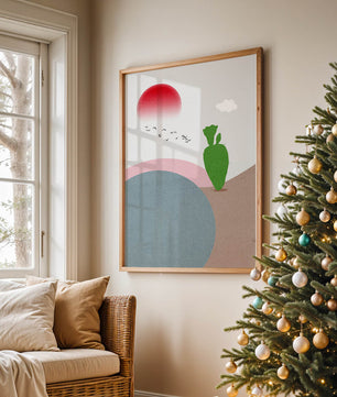 Abstract Landscape with Sun and Cactus - Mi tienda