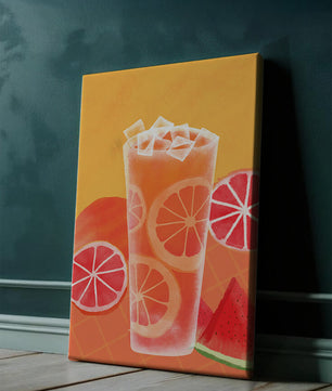 Cóctel refrescante de frutas de verano con cítricos y sandía