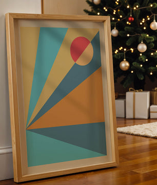 Geometric Abstract Art with Bold Colors and Circles