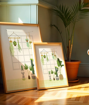 Decoración de interior con plantas colgantes y en macetas