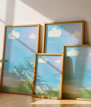 Blue Sky with Clouds and Green Field