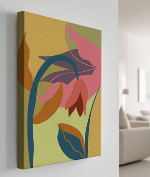 Abstract floral illustration with vibrant colors and organic shapes