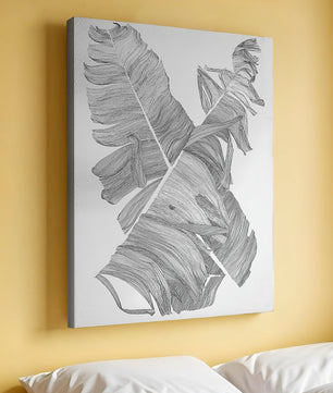 Ilustración abstracta monocromática de hojas superpuestas