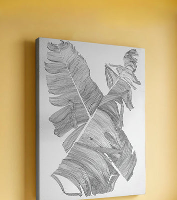 Monochrome Abstract Illustration of Overlapping Leaves