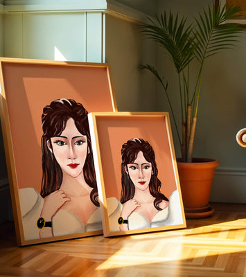 Portrait of a woman with elegant hairstyle and golden watch