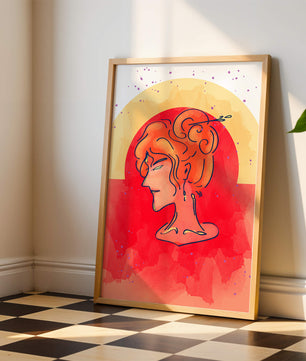 Abstract Portrait with Vibrant Colors and Artistic Flair