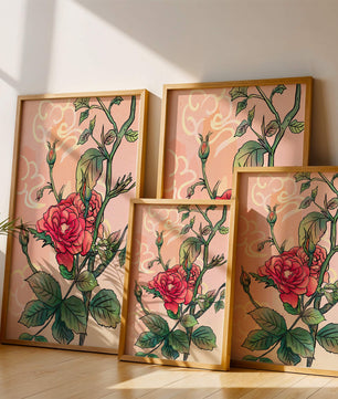 Ilustración Elegante de Rosa con Fondo Pastel Suave