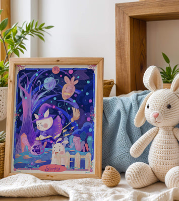 Whimsical zodiac scorpio scene with a magical theme