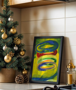 Motifs tourbillonnants abstraits colorés sur fond vibrant