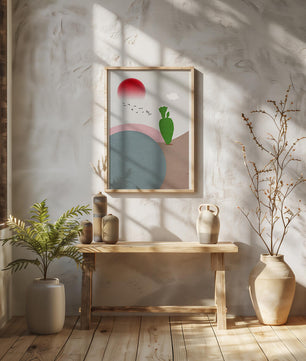 Abstract Landscape with Sun and Cactus - Mi tienda