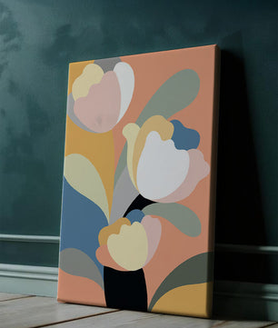 Colorful abstract shapes with soft pastel tones