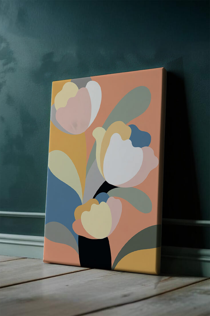Colorful abstract shapes with soft pastel tones