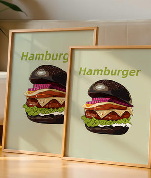 Delicious hamburger illustration with vibrant ingredients