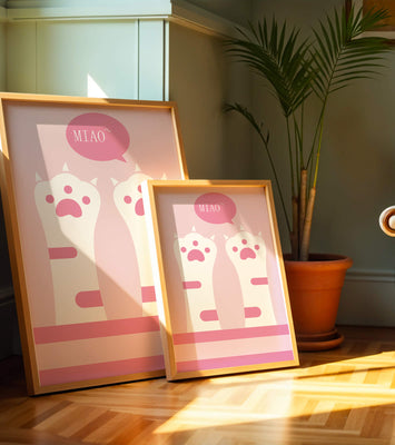 Playful cat paws illustration with speech bubble saying 