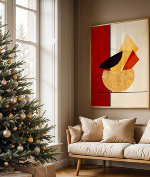 Abstract Geometric Composition with Bold Colors and Textures - Mi tienda