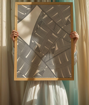 Detailed Abstract Geometric Pattern with Interwoven Stripes - Mi tienda