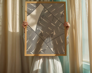 Detailed Abstract Geometric Pattern with Interwoven Stripes - Mi tienda