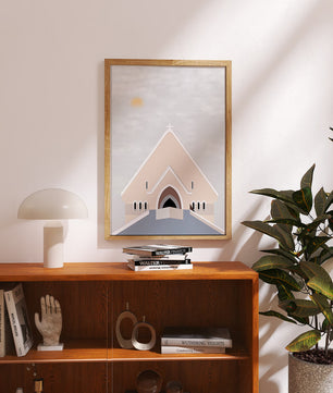 Minimalist Church Architecture with Soft Sunrise - Mi tienda