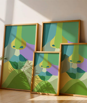 Formas geométricas abstractas y coloridas en diseño de arte moderno