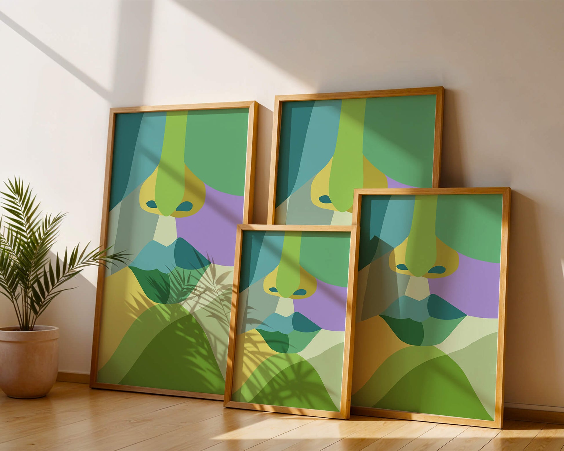 Formas geométricas abstractas y coloridas en diseño de arte moderno