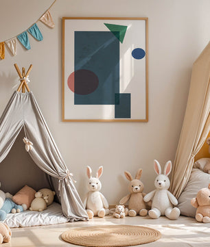 Abstract Geometric Composition with Overlapping Shapes - Mi tienda
