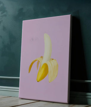 Open banana with purple background for vibrant decoration