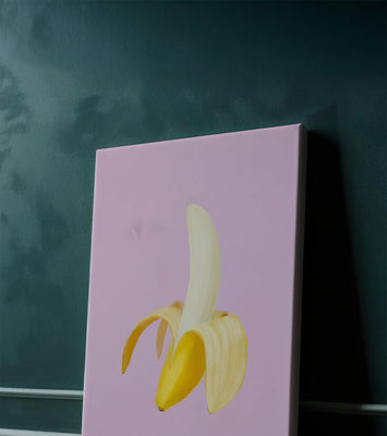 Open banana with purple background for vibrant decoration