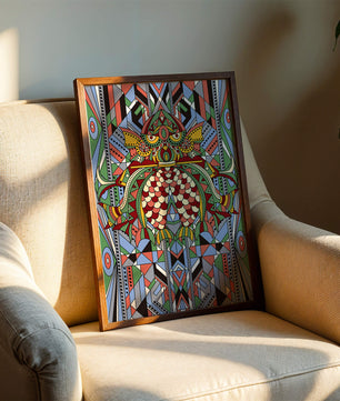 Colorful Geometric Pattern with Symmetrical Design and Abstract Motif