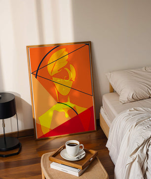 Abstract Portrait with Geometric Shapes and Bold Colors - Mi tienda