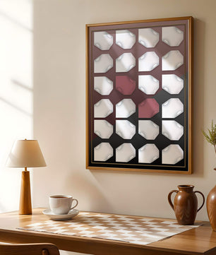 Contemporary Geometric Design with Red and White Sheets