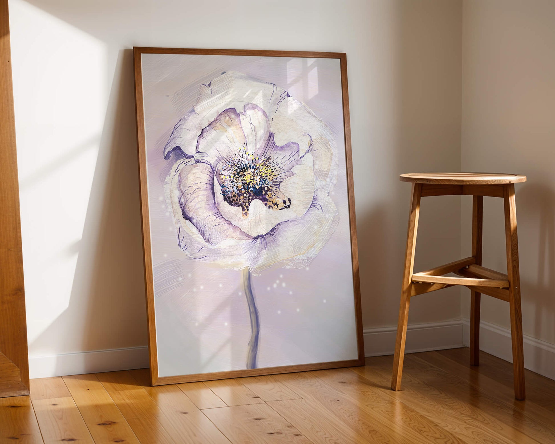Elegant watercolor flower illustration with delicate pastel tones