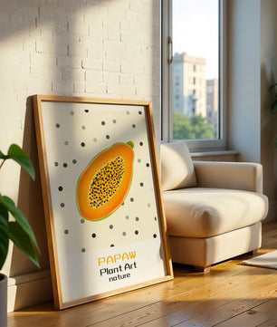 Abstract Papaya Art With Polka Dot Background - Mi tienda