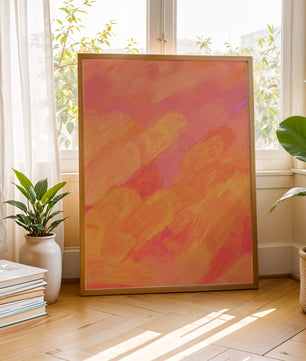 Arte de pinceladas abstractas en tonos cálidos