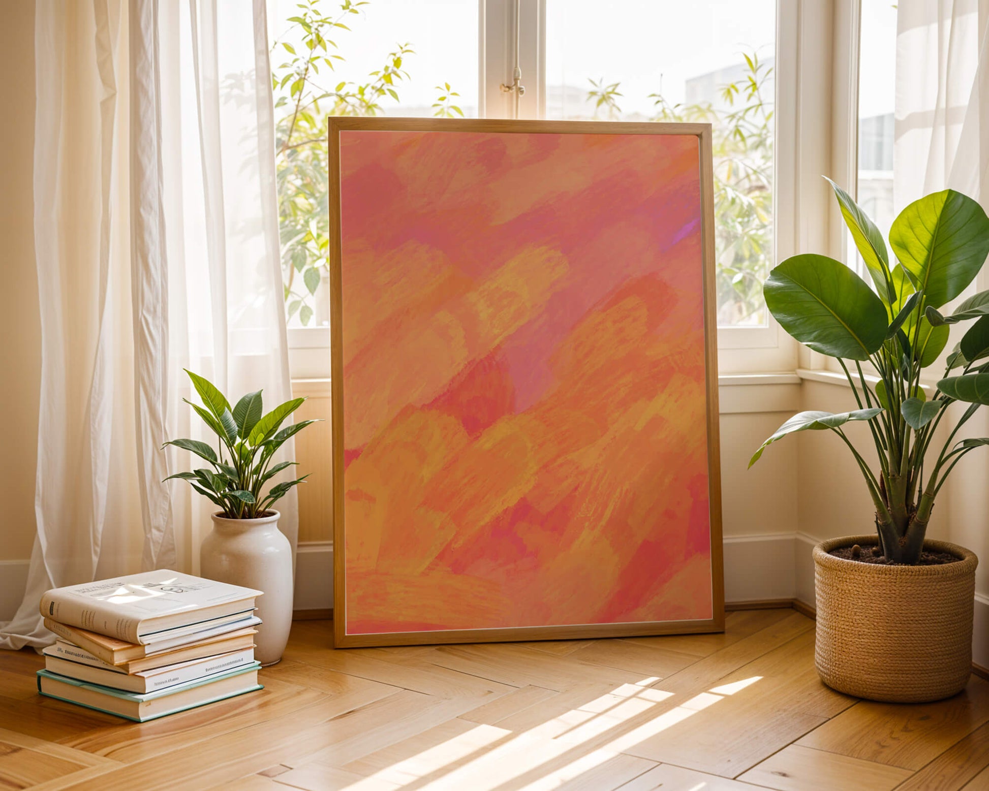 Abstract Warm Toned Brushstroke Art