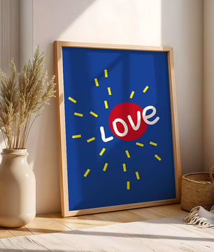 Diseño abstracto con temática de amor colorido con elementos audaces