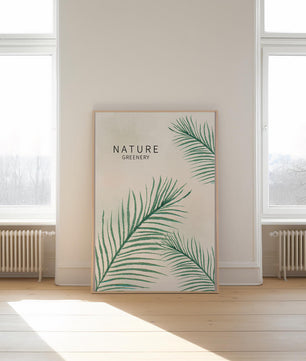 Elegant Green Palm Leaves on Textured Background - Mi tienda