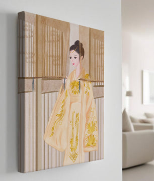 Traditional Chinese attire with gold embroidery and elegant design