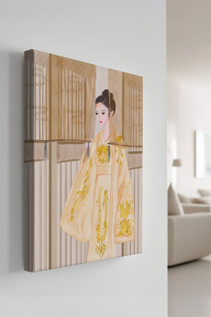 Traditional Chinese attire with gold embroidery and elegant design