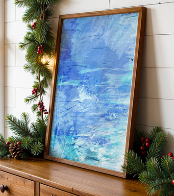 Abstract blue textured watercolor background