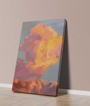 Vibrant sunset with dramatic clouds and rich colors