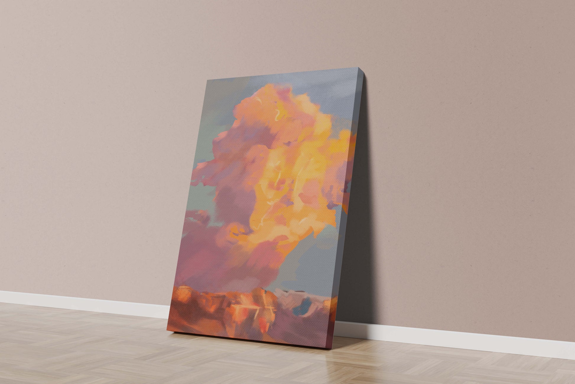 Vibrant sunset with dramatic clouds and rich colors