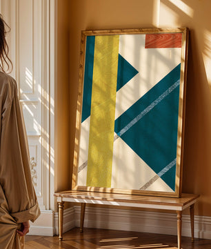 Abstract Geometric Composition with Bold Colors and Textures - Mi tienda