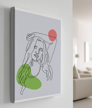 Line Art Portrait with Abstract Shapes in Minimalist Style - Mi tienda