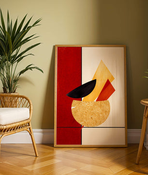 Abstract Geometric Composition with Bold Colors and Textures - Mi tienda