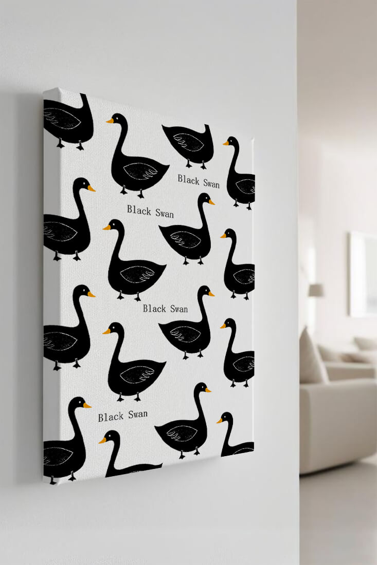Seamless bird pattern with minimalist design and bold accents