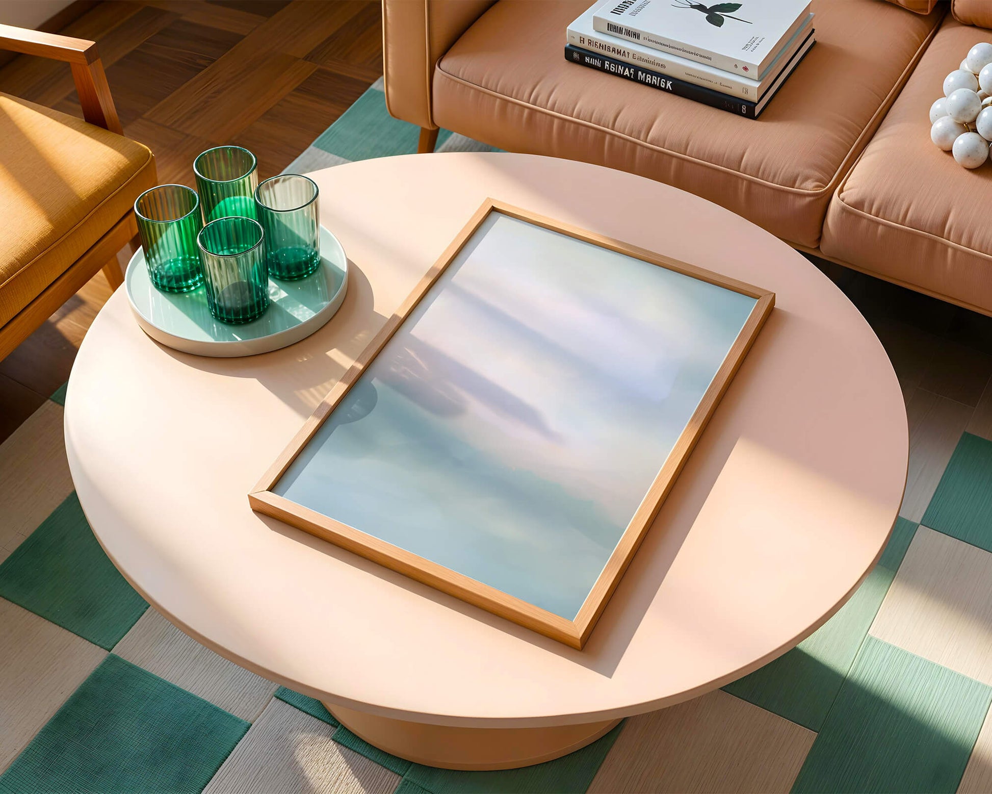 Paisaje de nubes abstracto con tonos suaves de rosa y azul