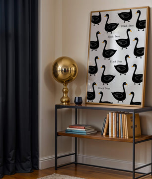 Seamless bird pattern with minimalist design and bold accents