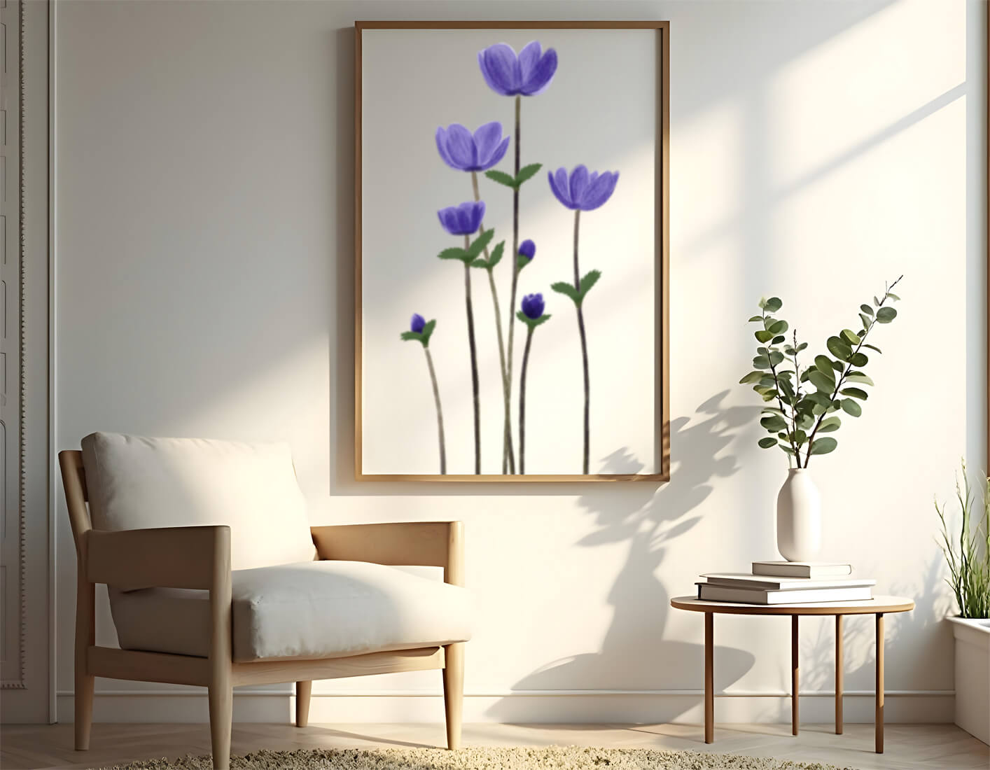 Flores púrpuras elegantes en un fondo oscuro